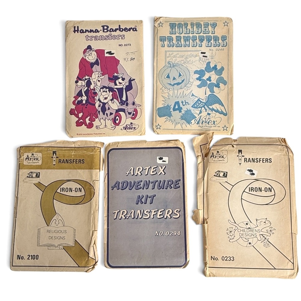 Artex Iron-On Transfers VTG Cartoon Holiday Religious Embroidery Paint Patterns